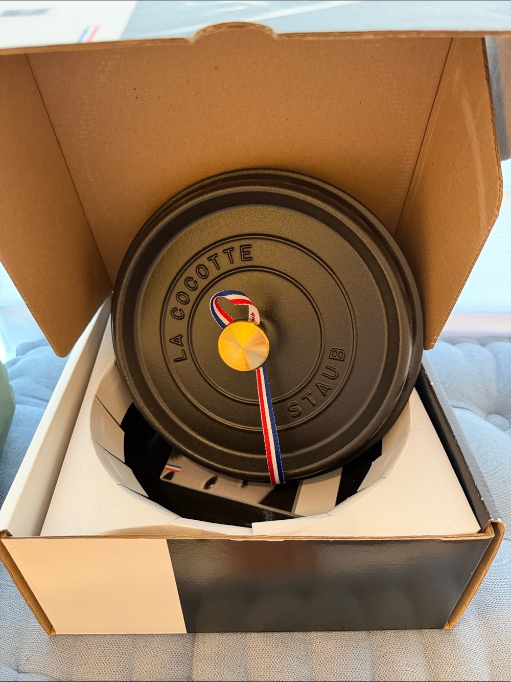 Staub Black Cast Iron Round Cocotte 4 QT